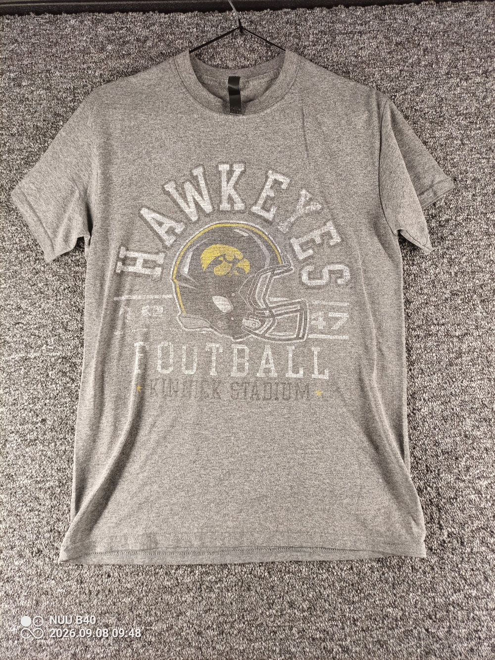 Iowa Hawkeyes Gray Short-Sleeve Football Tee